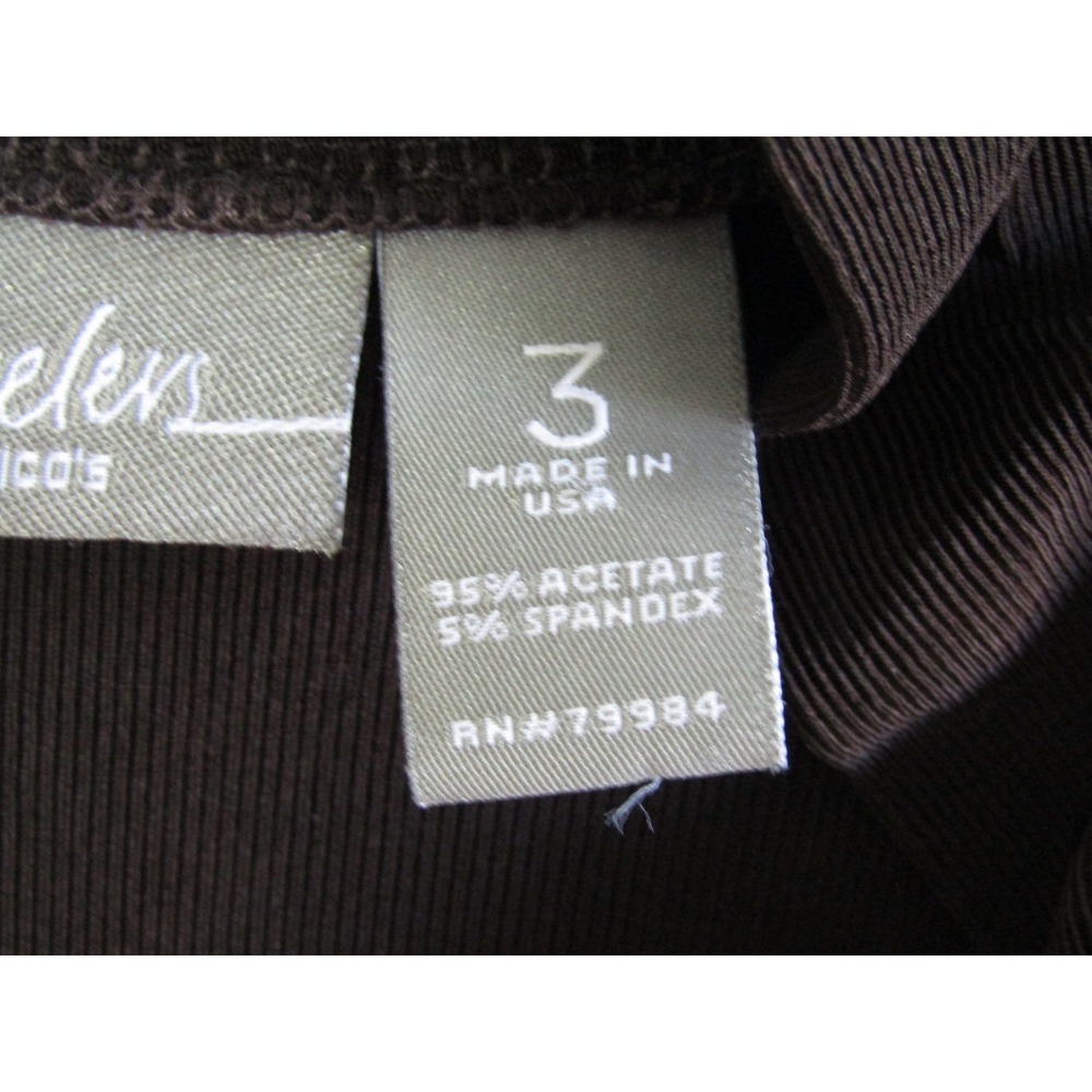Travelers by Chico's Brown Ribbed Cardigan Duster Open Front Ruffle Neck Size 3 - Picture 5 of 9